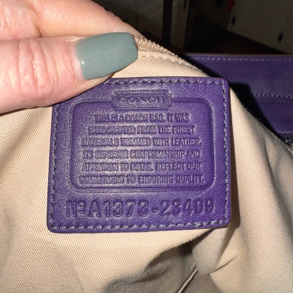 Coach Legacy Leather Purple Zebra Print Candace Carryall Purse Satchel LIKE NEW - Picture 10 of 11